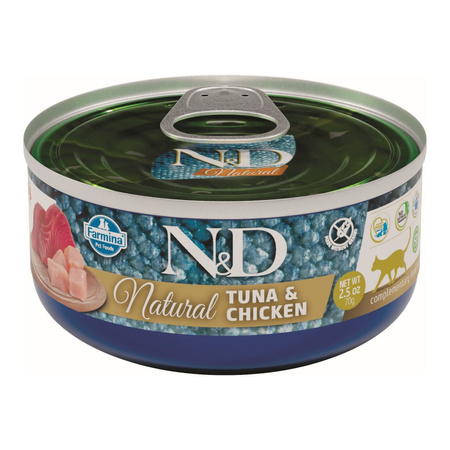 Farmina N&D Cat Natural Tuna & Chicken 12x70g Mokra Karma Dla Kota Tuńczyk Kurczak