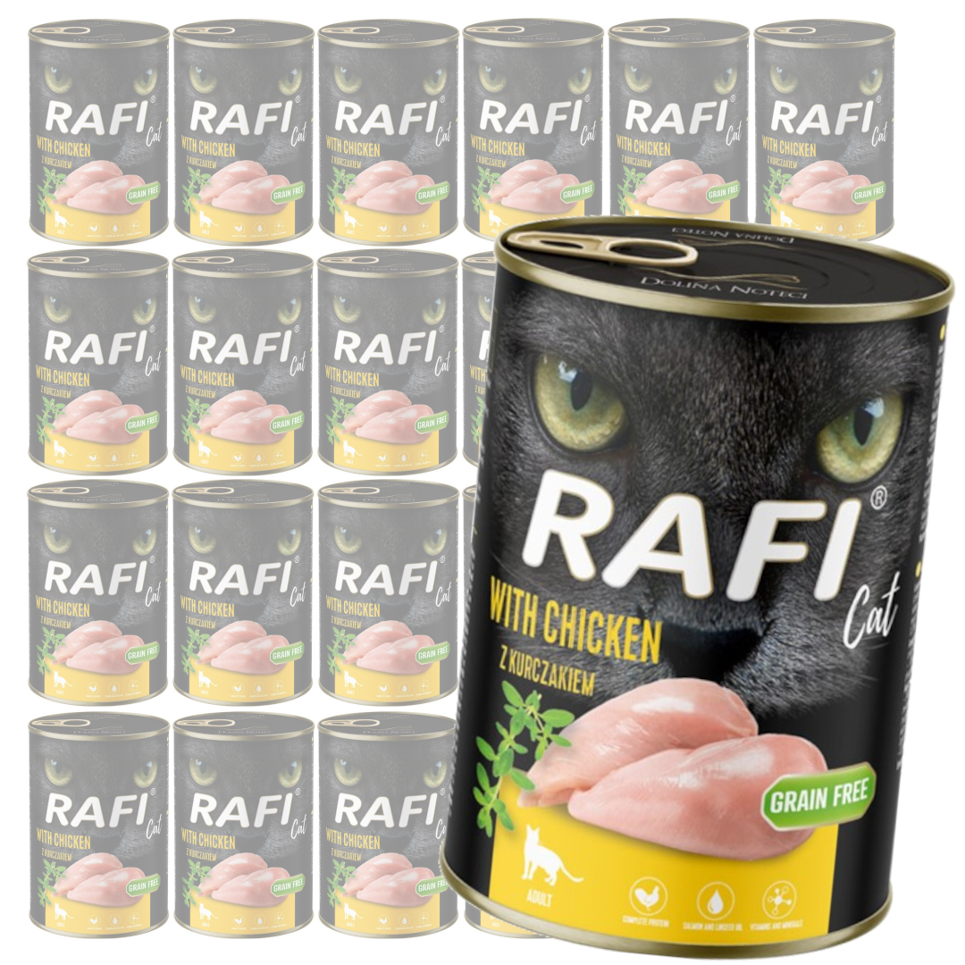 Rafi Cat Adult 24x400g Bezzbożowa Mokra Karma Dla Kota Z Kurczakiem 