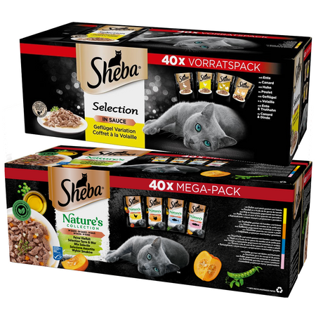 Sheba Selection in Sauce Kolekcja Drobiowych Smaków I Nature’s Collection Wybór Smaków 80x85g Mokra Karma Dla Kota