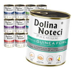 Dolina Noteci Premium Mix 6 Smaków 12x800g Mokra Karma Dla Psa z Dorszem Dziczyzną Królikiem Pstrągiem Wołowiną i Perliczką