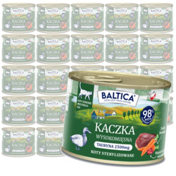 Baltica Smaki Regionów Kaczka 24x185g Bezzbożowa Mokra Karma Dla Kotów Sterylizowanych