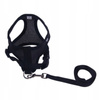 Lekkie Oddychające Szelki + Smycz Dla Psa Psów L klatka 37-49 cm CZARNE