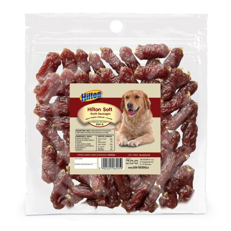 Hilton 2x500g Przysmak Dla Psa Miękkie Kiełbaski Z Wołowiną I Kaczką