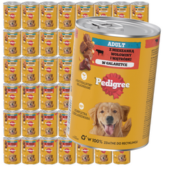 Pedigree Adult Mokra Karma Dla Psów 48x400g Mix Smaków Kurczak z Marchewką Wołowina w Galaretce