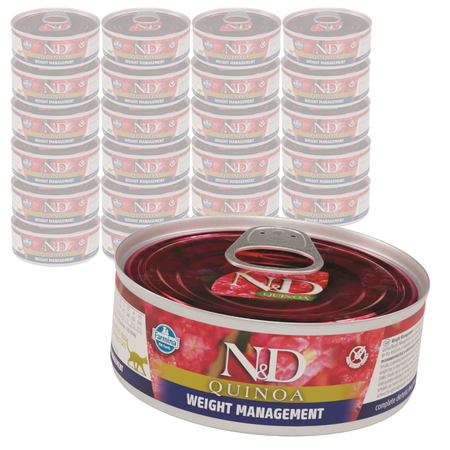 Farmina N&D Cat Quinoa Weight Management 24x80g Mokra Karma z Jagnięciną Dla Kota Redukcja Masy Ciała