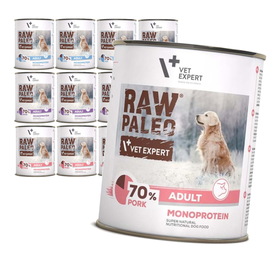 Raw Paleo Adult Monoprotein Mix Smaków Bezzbożowa Mokra Karma Dla Psa