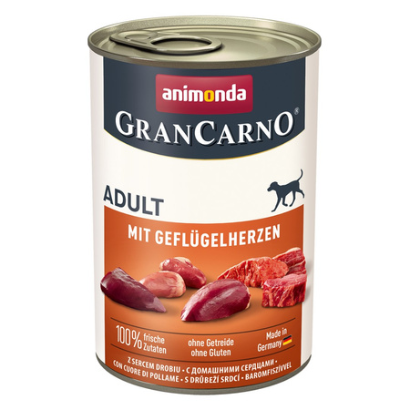 Animonda GranCarno Adult 6x400g Mokra Karma Dla Psa z Sercami Drobiowymi