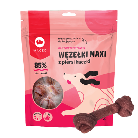 Maced Węzełki Maxi Z Piersi Kaczki Miękki Przysmak Dla Psa 500g