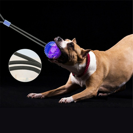 Zabawka na przysmaki dla psa gryzak z dozownikiem karmy, z dwiema przyssawkamii SNACK BALL 2 Żółto-niebieski