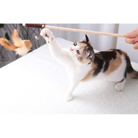 Zabawki Dla Kota Wędka Myszki Piłeczki Zestaw 7 Sztuk