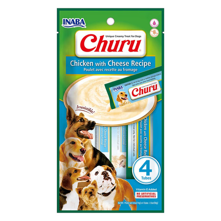 Inaba Dog Churu 12x56g Przysmak Pasta Dla Psa Z Kurczakiem I Serem