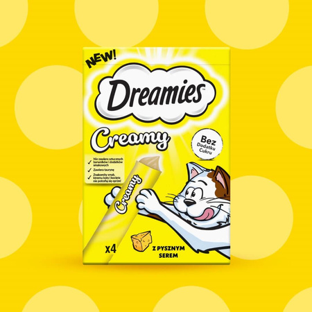 Dreamies Creamy 16x10g Kremowy Przysmak Dla Kotów Z Serem
