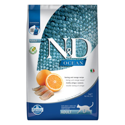 Farmina N&D Cat Ocean Herring Orange Adult 5kg Sucha Karma Dla Kota Śledź z Pomarańczą