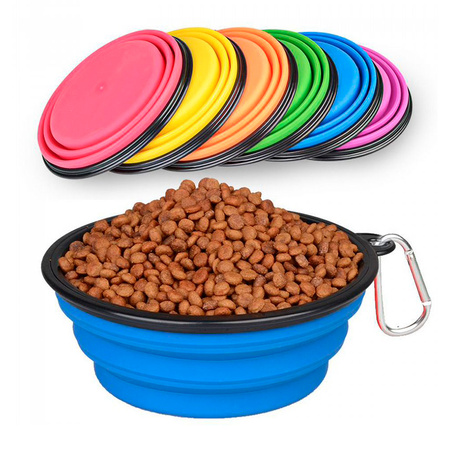 Miska Silikonowa Składana Podrózna dla Twojego Pupila Czerwona 1000ml