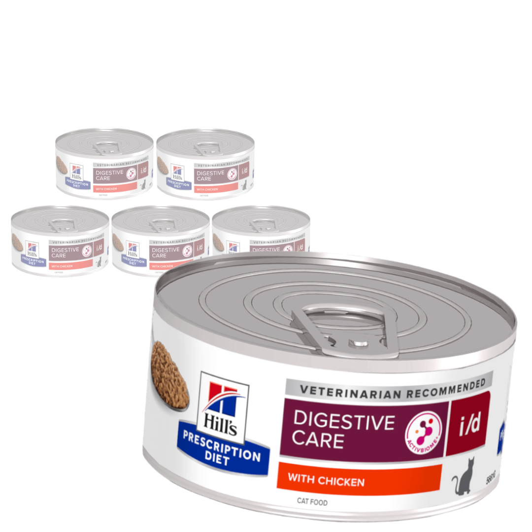 Hill's Prescription Diet i/d Digestive Care 6x156g Mokra Karma Z Kurczakiem Dla Kota Wsparcie Układu Pokarmowego