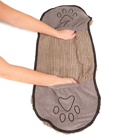 Dirty Dog Ręcznik Pielęgnacyjny Z Mikrofibry Dla Psa Kolor Szary 33x79cm + GRATIS Peleryna Przeciwdeszczowa