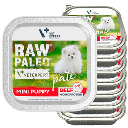 Raw Paleo Pate Mini Puppy Beef Tacka 8x150g Mokra Karma Dla Szczeniąt Małych Ras z Wołowiną