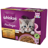 WHISKAS Junior Saszetki 48 x 85g Drobiowe Frykasy Mokra Karma Dla Kociąt w Galaretce Kawałki z Kurczakiem Indykiem Drobiem Kaczką