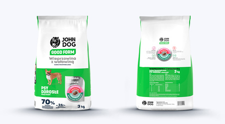 John Dog GOOD FORM ADULT MINI Wieprzowina z Wołowiną 3kg - sucha karma dla psów