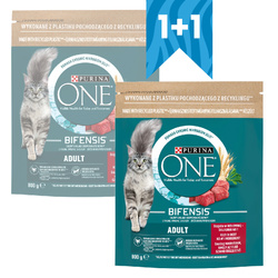 Purina One Bifensis Adult 2x800g Sucha Karma Dla Kota z Wołowiną