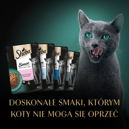Sheba Sauce Collection Rybne Smaki Saszetki 40x85g Mokra Karma Pełnoporcjowa Dla Dorosłych Kotów W Sosie