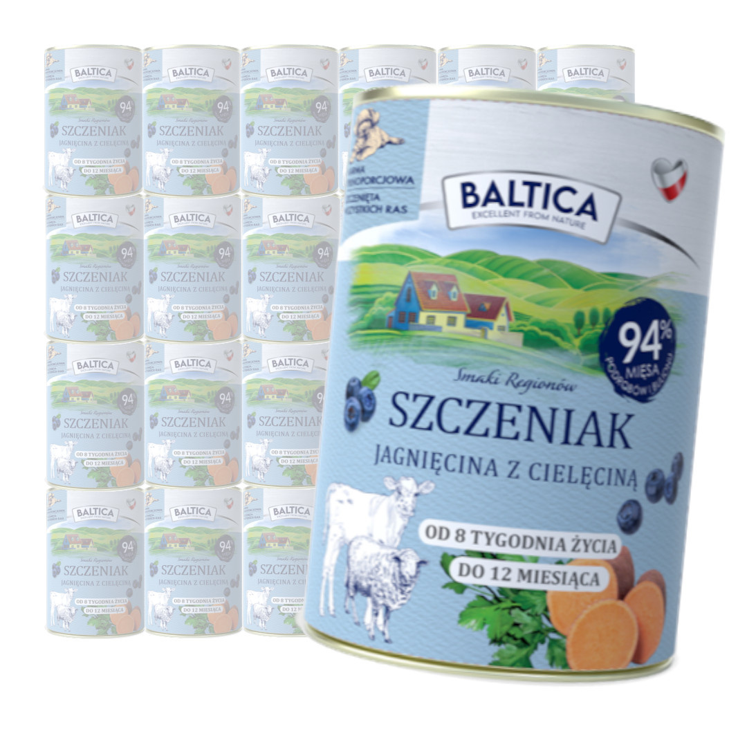 Baltica Monoprotein Szczeniak Jagnięcina z Cielęciną Mokra Karma Dla Psa