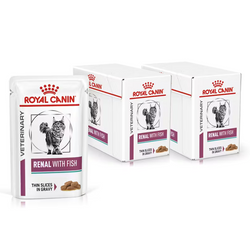 Royal Canin Veterinary Renal 24x85g Mokra Karma Dla Kotów Z Niewydolnością Nerek Zapobiega Powstawaniu Kamieni Ryba W Sosie