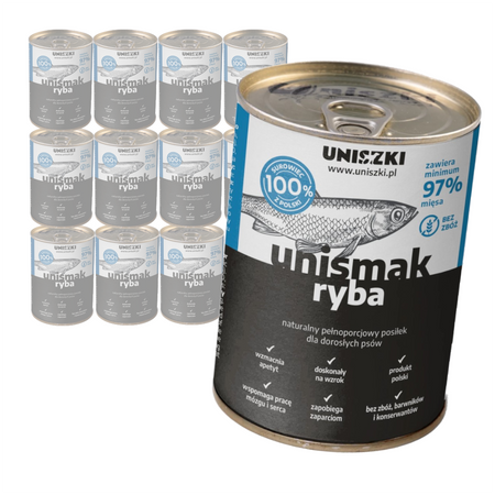 Uniszki Unismak Ryba 12x410g Bezzbożowa Mokra Karma dla Psa
