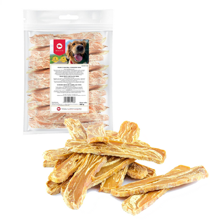 Przysmaki MACED SM PASKI Z KURCZAKIEM I DORSZEM 500G
