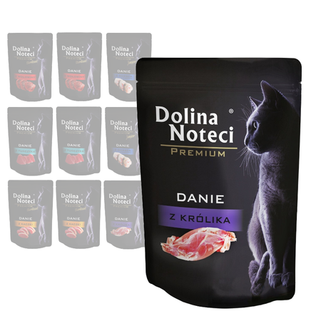 Dolina Noteci Karma Mokra Dla Kotów Mix 5 Smaków Danie z Wołowiny Tuńczyka Kaczki Królika i Dorsza 10x85g