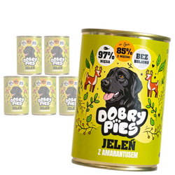 Dobry Pies 6x400g Mokra Karma Dla Dorosłych Psów Wszystkich Ras Z Jeleniem I Amarantusem