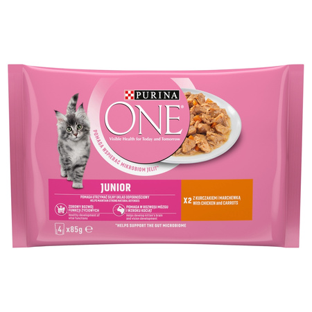 Purina One Junior 52x85g Mokra Karma Dla Kociąt z Kurczakiem i Marchewką