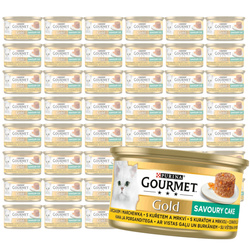 Purina Gourmet Gold z Kurczakiem i Marchewką 48x85g Mokra Karma Dla Kota Savoury Cake