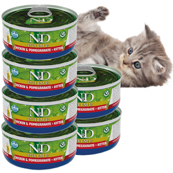 Farmina N&D Cat Prime Chicken Pomegranate Kitten 6x70g Karma Dla Kociąt Kurczak Z Owocem Granatu