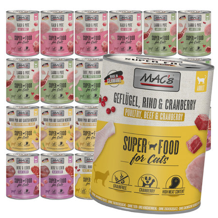 MAC's 24x800g Bezzbożowa Mokra Karma Dla Kota Mix 6 Smaków