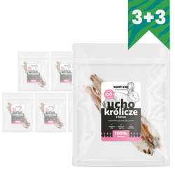 Uniszki Ucho Królicze Z Futrem 2szt. Naturalny Przysmak Dla Psa 3+3 GRATIS