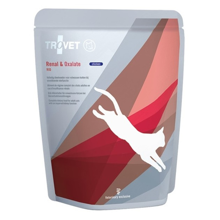 Trovet Renal & Oxalate RID 12x85g Dietetyczna Mokra Karma z Kurczakiem Dla Kotów z Niewydolnością Nerek Kamicą Szczawianową i Cystynową