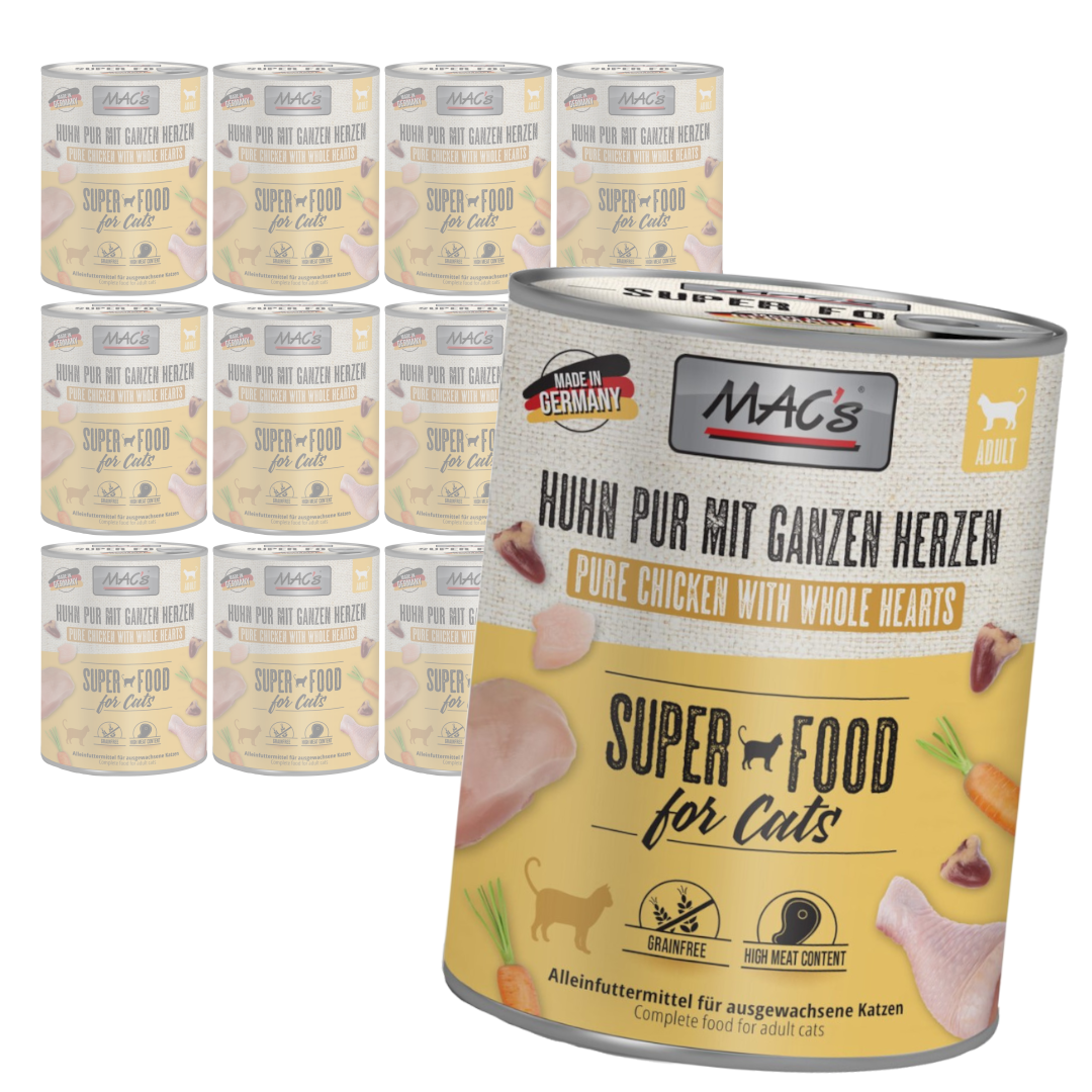 MAC's Bezzbożowa Mokra Karma Dla Kota Kurczak Serca Drobiowe 