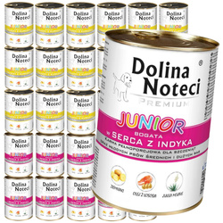 Dolina Noteci Premium Junior 30x400g Mokra Karma Dla Szczeniąt Żołądki z Kurczaka Serca Indyka
