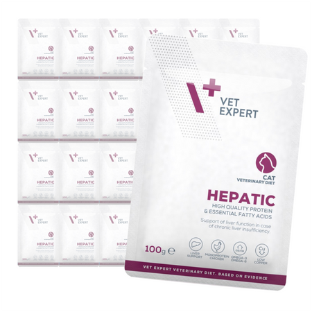 VetExpert Veterinary Diet Hepatic Cat 24x100g Mokra Weterynaryjna Karma Dla Kotów Wspomagająca Funkcje Wątroby