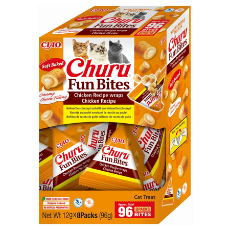 Inaba Cat Churu Fun Bites Chicken 4x96g Przysmak Dla Kota Poduszki Z Kremowym Nadzieniem Mix 4 Smaków