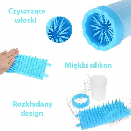 Czyścik Do Łap Psa Kota Zwierząt Silikonowy Kubek Różowy L:14.5cm H x 10cm W