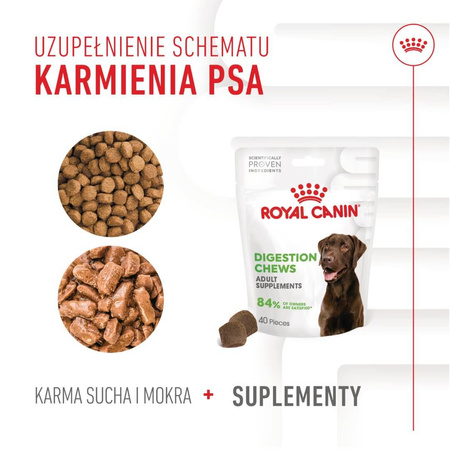 Royal Canin Supplements Dog Digestion Adult 160g Suplementy Dla Psów Dorosłych W Postaci Przysmaków Wspierające Prawidłowe Trawienie