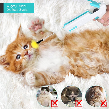 Pistolet z Piórkiem i Piłką Zabawka Interaktywna Dla Kota Zielona