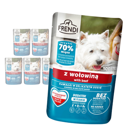 Frendi 6x100g Mokra Karma Dla Dorosłego Psa Kawałki W Sosie Z Wołowiną