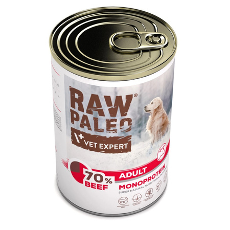 Vet Expert Raw Paleo Adult Monoprotein 6x400g Mokra Karma Dla Psa z Wołowiną