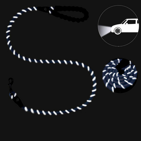 Mocna Smycz 1.8m Dla Dużych Silnych Psów Psa Odblaskowa NIEBIESKA