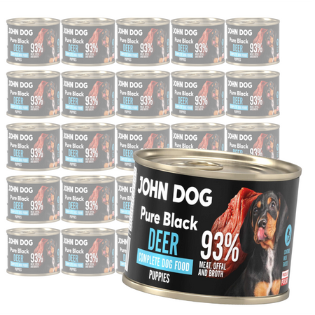 John Dog Pure Black Deer Puppies 24x200g Mokra Karma Dla Szczeniąt Z Jeleniem
