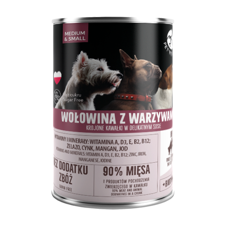 Mokra Karma Dla Psa PetRepublic Kawałki W Sosie Wołowina 6x400g