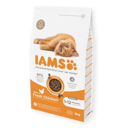 Sucha Karma Iams for Vitality W Granulkach Dla Kociąt Ze Świeżym Kurczakiem 3kg